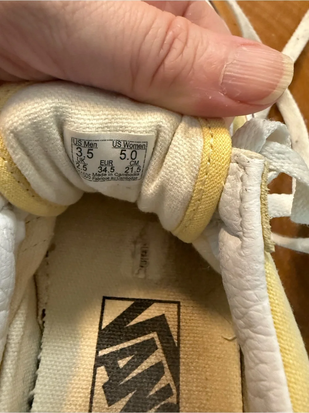 Vans Kids Yellow and White Lace-Up Sneakers